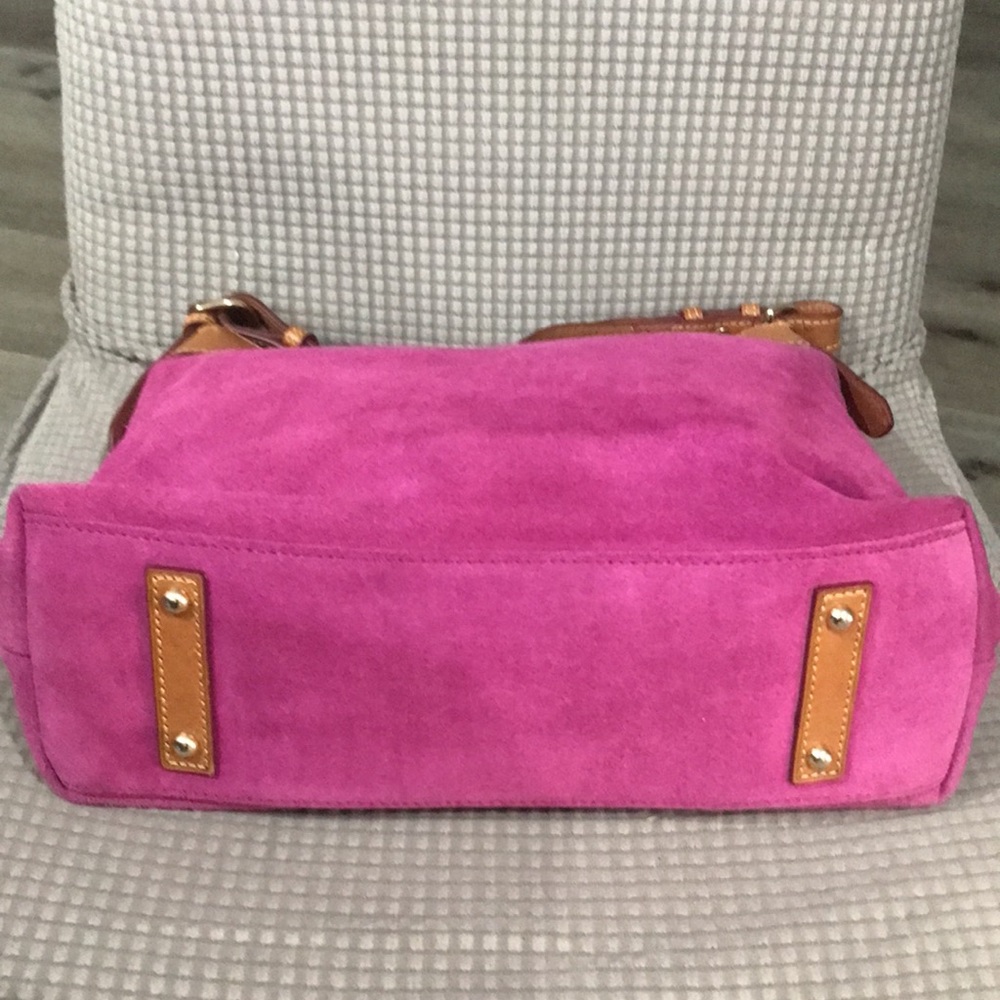Dooney & Bourke Pink Suede Shoulder Bag - Picture 2 of 4